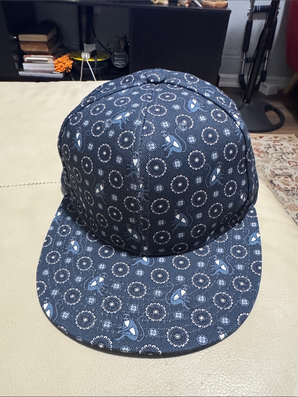 Dolce & Gabbana Navy Floral-Print 5-Panel Cap